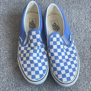 Vans Blue Checkered Slip-On Shoes